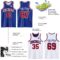 Custom Royal Red-White Reversible Double Side Sublimation Basketball Suit Jersey