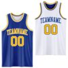 Custom Royal Gold-White Reversible Double Side Sublimation Basketball Suit Jersey