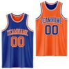 Custom Royal Orange-White Reversible Double Side Sublimation Basketball Suit Jersey