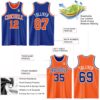 Custom Royal Orange-White Reversible Double Side Sublimation Basketball Suit Jersey