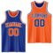 Custom Royal Orange-White Reversible Double Side Sublimation Basketball Suit Jersey