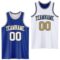 Custom Royal White-Old Gold Reversible Double Side Sublimation Basketball Suit Jersey