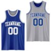Custom Royal White-Gray Reversible Double Side Sublimation Basketball Suit Jersey