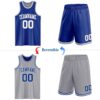 Custom Royal White-Gray Reversible Double Side Sublimation Basketball Suit Jersey
