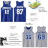 Custom Royal White-Gray Reversible Double Side Sublimation Basketball Suit Jersey