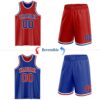 Custom Red Royal-White Reversible Double Side Sublimation Basketball Suit Jersey
