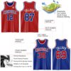 Custom Red Royal-White Reversible Double Side Sublimation Basketball Suit Jersey