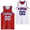 Custom Red White-Royal Reversible Double Side Sublimation Basketball Suit Jersey