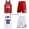 Custom Red White-Royal Reversible Double Side Sublimation Basketball Suit Jersey