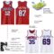 Custom Red White-Royal Reversible Double Side Sublimation Basketball Suit Jersey