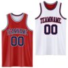 Custom Red Navy-White Reversible Double Side Sublimation Basketball Suit Jersey
