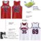 Custom Red Navy-White Reversible Double Side Sublimation Basketball Suit Jersey