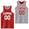 Custom Red White-Gray Reversible Double Side Sublimation Basketball Suit Jersey