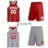 Custom Red White-Gray Reversible Double Side Sublimation Basketball Suit Jersey