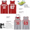 Custom Red White-Gray Reversible Double Side Sublimation Basketball Suit Jersey