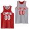 Custom Red White-Gray Reversible Double Side Sublimation Basketball Suit Jersey