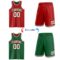 Custom Red White-Kelly Green Reversible Double Side Sublimation Basketball Suit Jersey