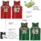 Custom Red White-Kelly Green Reversible Double Side Sublimation Basketball Suit Jersey