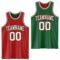 Custom Red White-Kelly Green Reversible Double Side Sublimation Basketball Suit Jersey