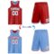 Custom Red White-Light Blue Reversible Double Side Sublimation Basketball Suit Jersey