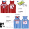 Custom Red White-Light Blue Reversible Double Side Sublimation Basketball Suit Jersey
