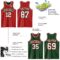 Custom Red White-Green Reversible Double Side Sublimation Basketball Suit Jersey