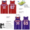 Custom Red White-Purple Reversible Double Side Sublimation Basketball Suit Jersey
