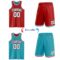 Custom Red White-Teal Reversible Double Side Sublimation Basketball Suit Jersey