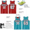 Custom Red White-Teal Reversible Double Side Sublimation Basketball Suit Jersey