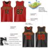 Custom Red Black-Old Gold Reversible Double Side Sublimation Basketball Suit Jersey