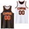 Custom Brown Orange-White Reversible Double Side Sublimation Basketball Suit Jersey