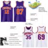 Custom Purple Orange-White Reversible Double Side Sublimation Basketball Suit Jersey