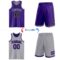 Custom Purple Black-Gray Reversible Double Side Sublimation Basketball Suit Jersey