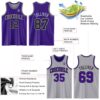 Custom Purple Black-Gray Reversible Double Side Sublimation Basketball Suit Jersey