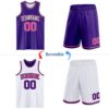 Custom Purple Pink Black-White Reversible Double Side Sublimation Basketball Suit Jersey