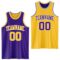 Custom Purple Gold-White Reversible Double Side Sublimation Basketball Suit Jersey