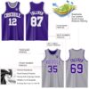 Custom Purple White-Gray Reversible Double Side Sublimation Basketball Suit Jersey