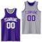 Custom Purple White-Gray Reversible Double Side Sublimation Basketball Suit Jersey