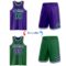 Custom Purple Kelly Green-White Reversible Double Side Sublimation Basketball Suit Jersey
