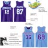 Custom Purple White-Light Blue Reversible Double Side Sublimation Basketball Suit Jersey