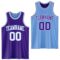 Custom Purple White-Light Blue Reversible Double Side Sublimation Basketball Suit Jersey