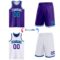 Custom Purple Teal-White Reversible Double Side Sublimation Basketball Suit Jersey