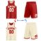 Custom Reversible Red Cream Double Side Sublimation Basketball Suit Jersey