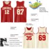 Custom Reversible Red Cream Double Side Sublimation Basketball Suit Jersey