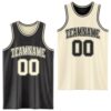 Custom Reversible Black Cream Double Side Sublimation Basketball Suit Jersey