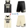 Custom Reversible Black Cream Double Side Sublimation Basketball Suit Jersey