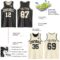 Custom Reversible Black Cream Double Side Sublimation Basketball Suit Jersey