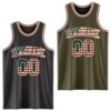 Custom Reversible Black Vintage USA Flag Cream-Maroon Double Side Sublimation Basketball Suit Jersey
