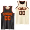 Custom Reversible Black Orange Double Side Sublimation Basketball Suit Jersey