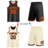 Custom Reversible Black Orange Double Side Sublimation Basketball Suit Jersey